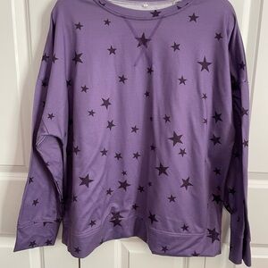 Purple Star Print Sweatshirt
